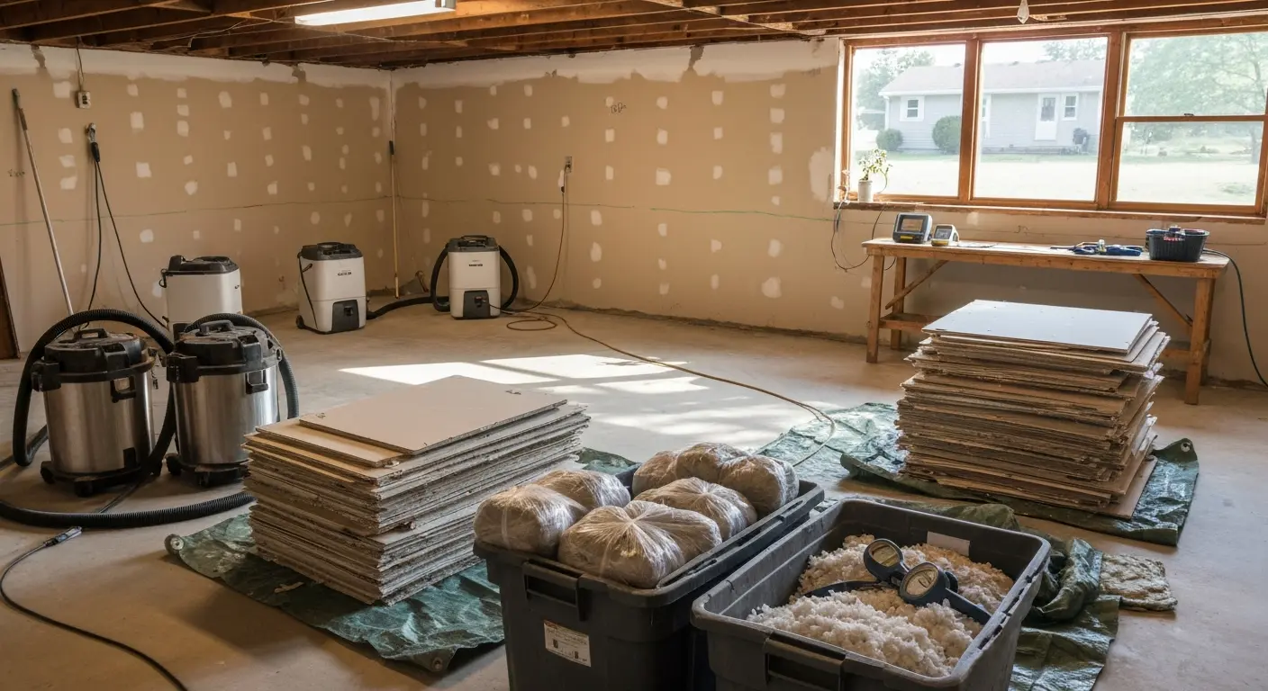 Debris removal from flooded space