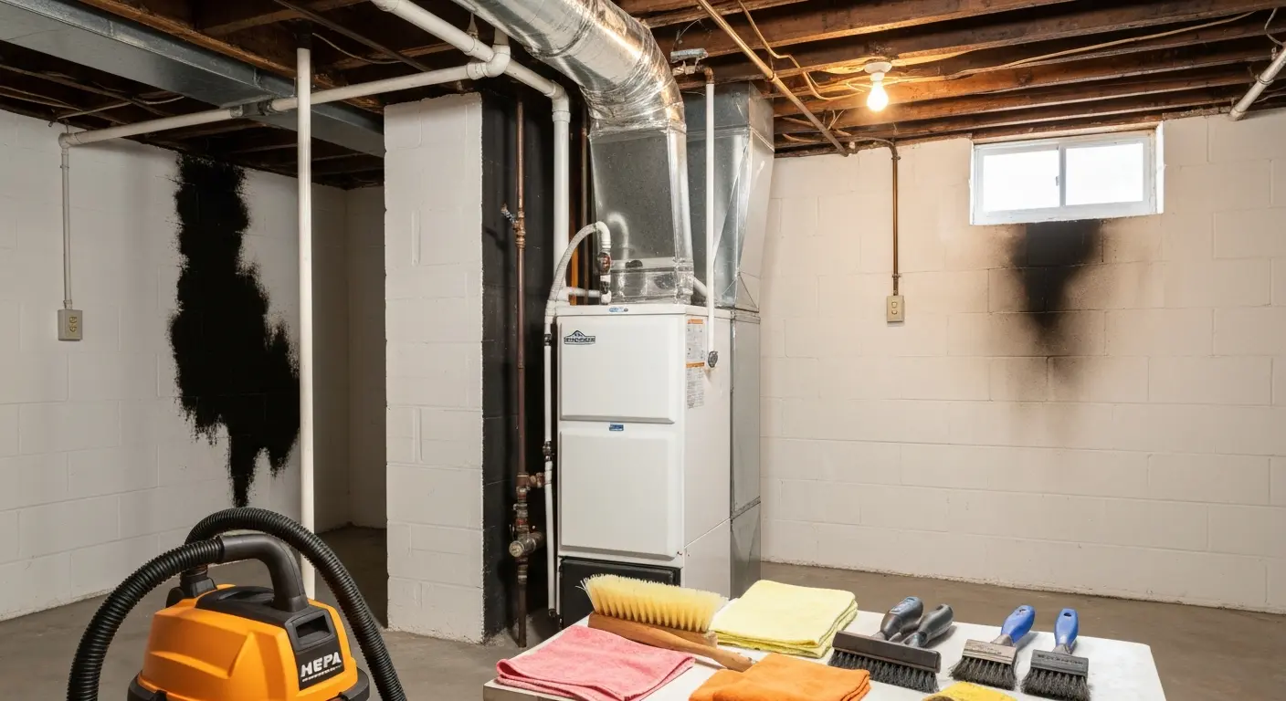 Furnace puffback soot removal