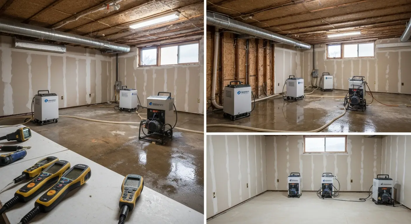 Flood restoration in basement