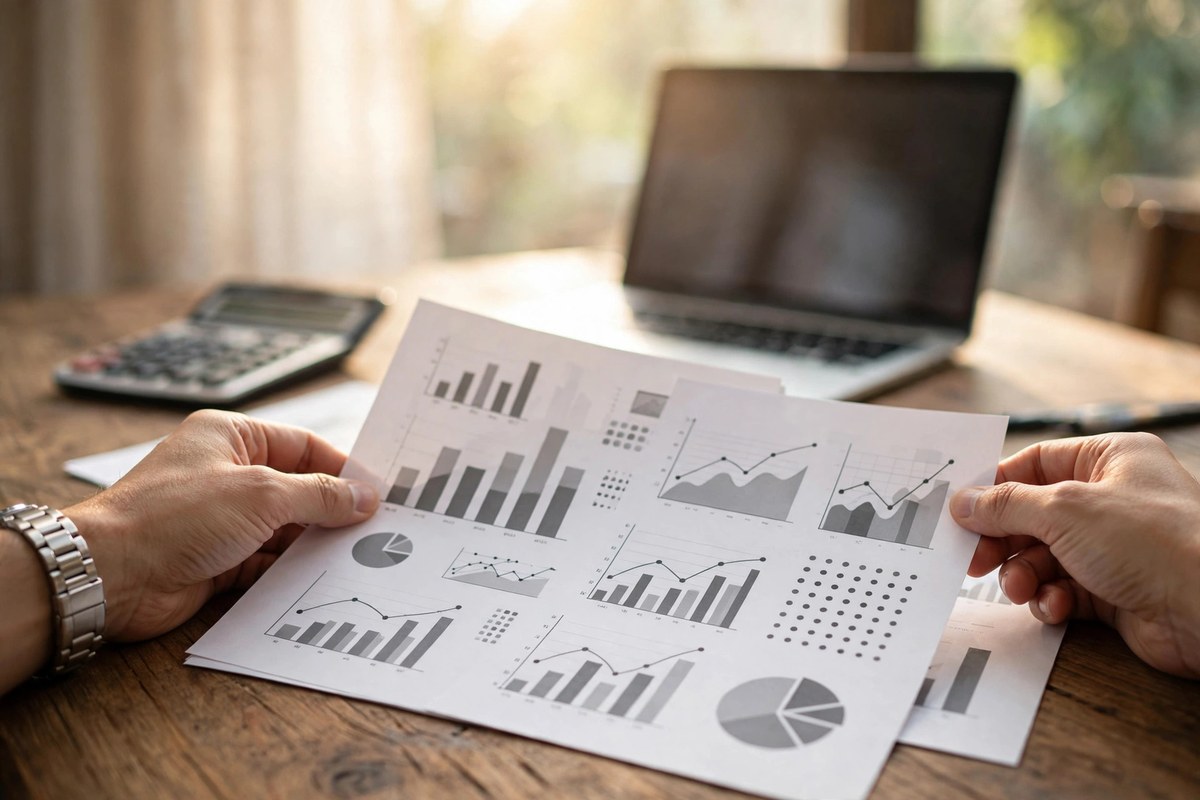 Business owner reviewing cash flow statements when applying for an Ontario business loan Business owner reviewing cash flow statements when applying for an Ontario business loan