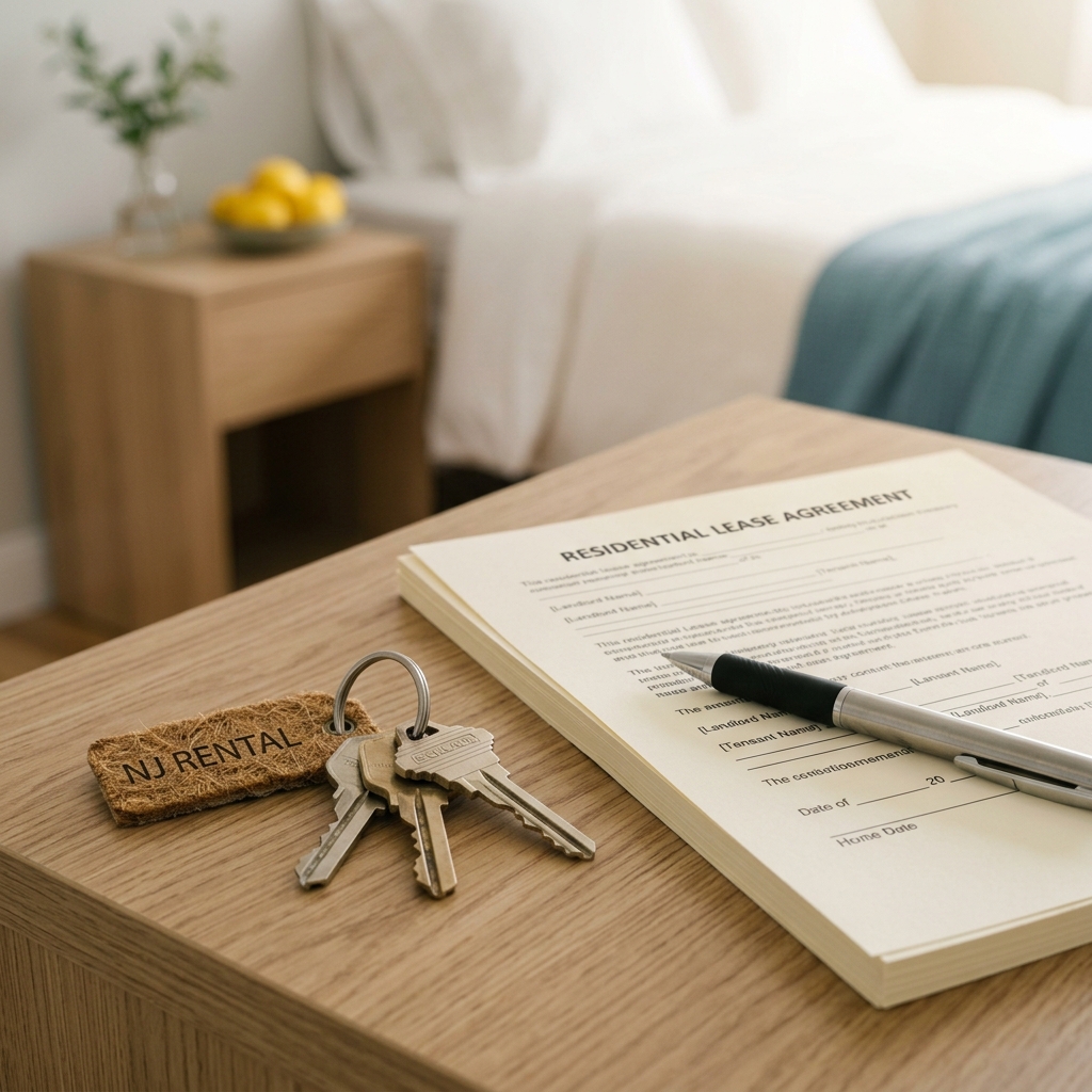 House keys resting on a lease agreement