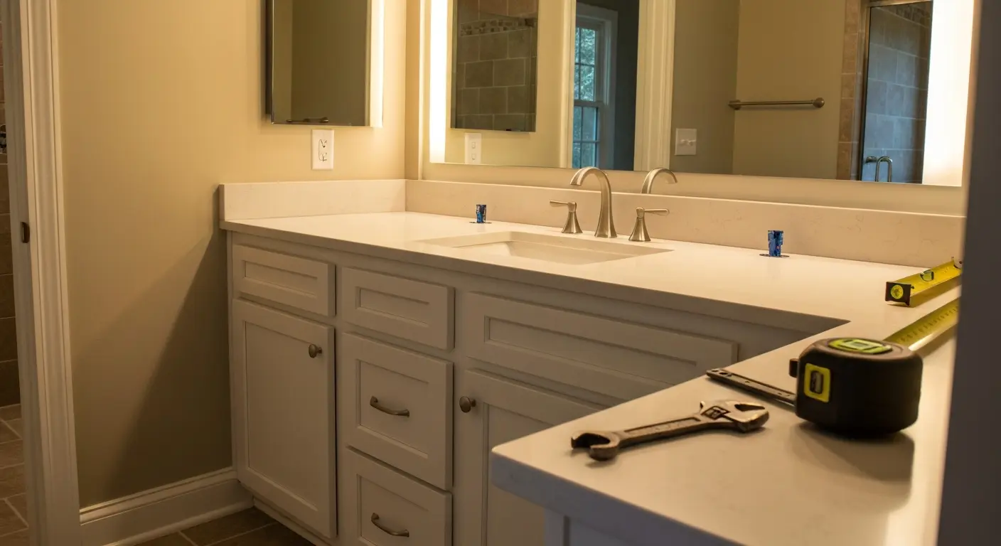 Bathroom vanity installation