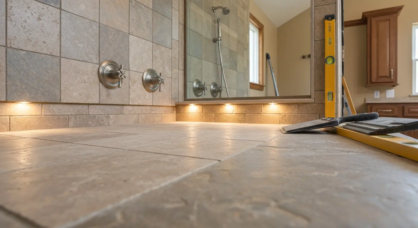 Tile shower installation