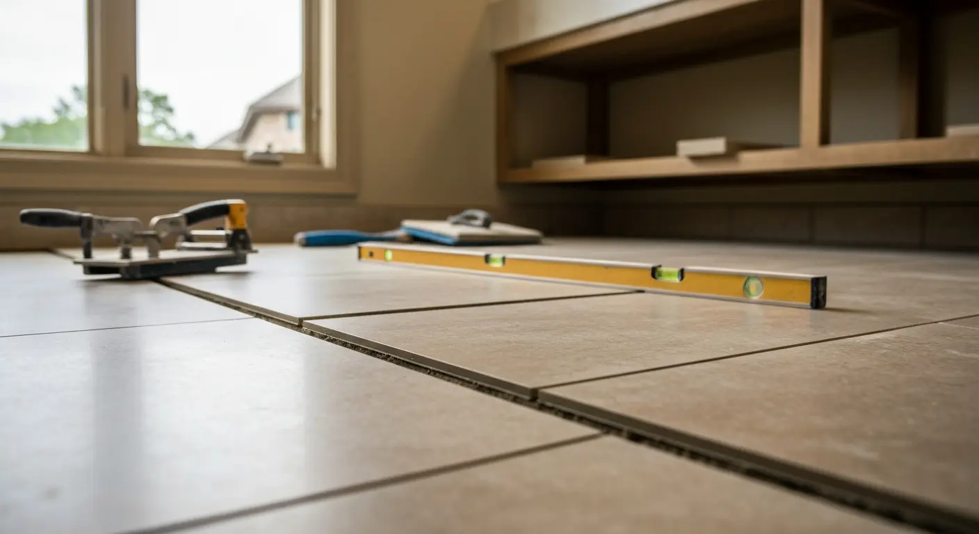 Bathroom flooring installation