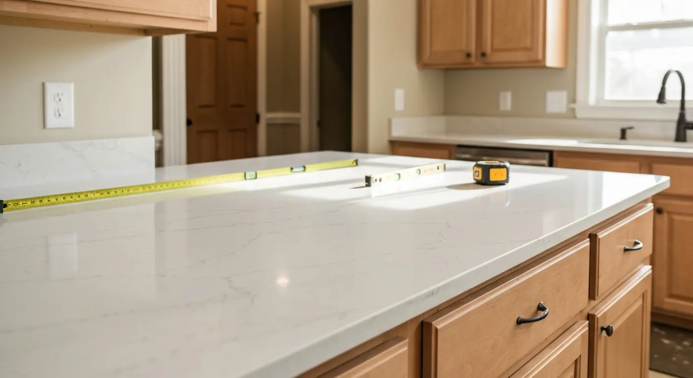Quartz countertop installation