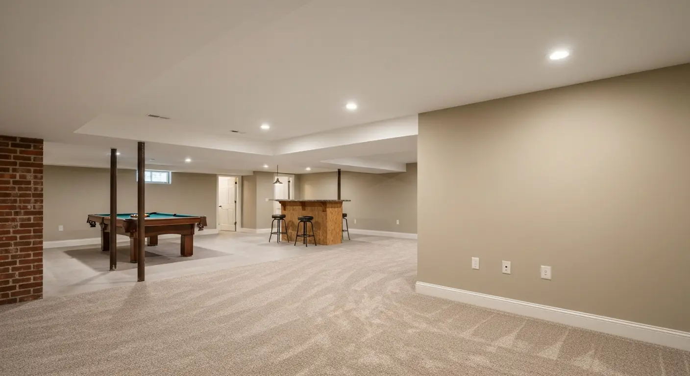 Complete basement finishing project