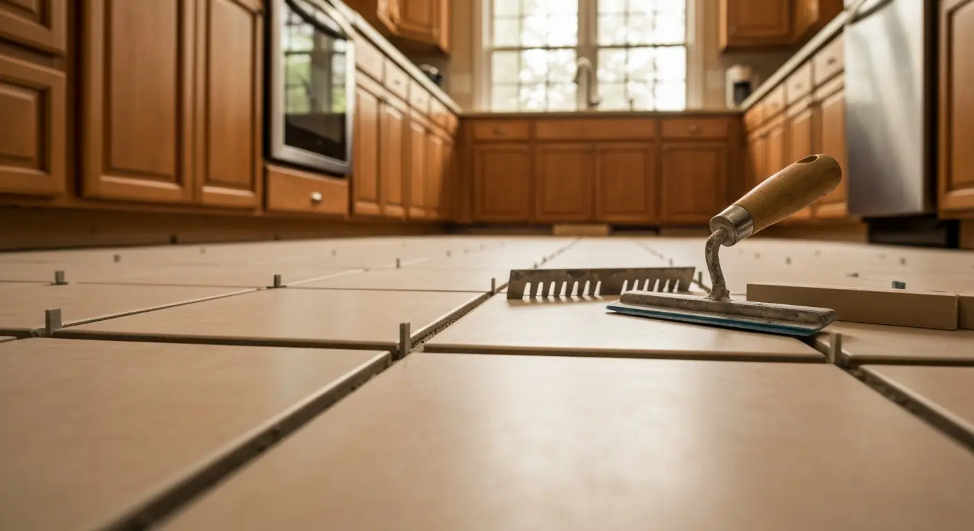 Ceramic tile kitchen flooring