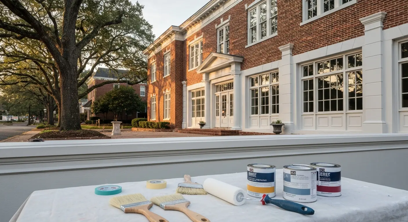 Commercial building exterior painting