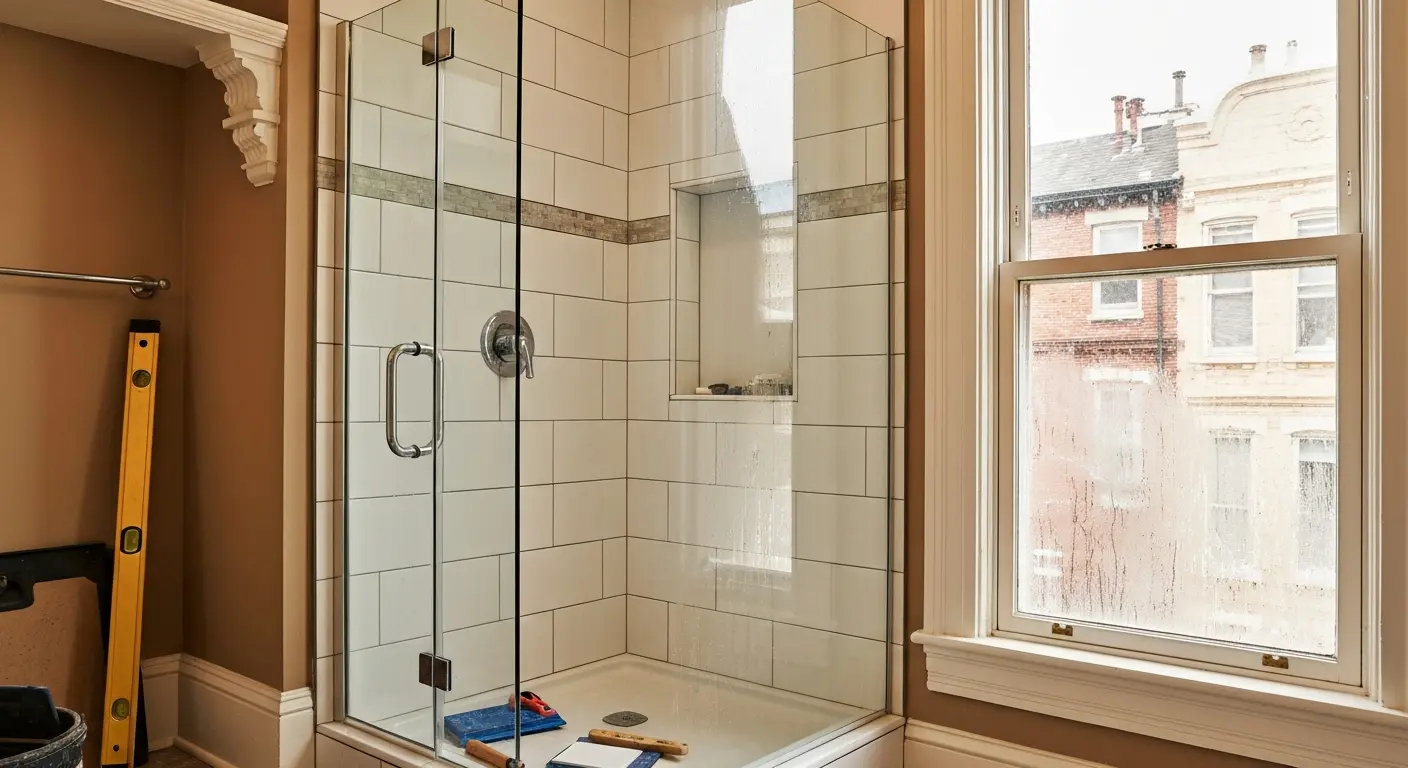 Tile shower installation