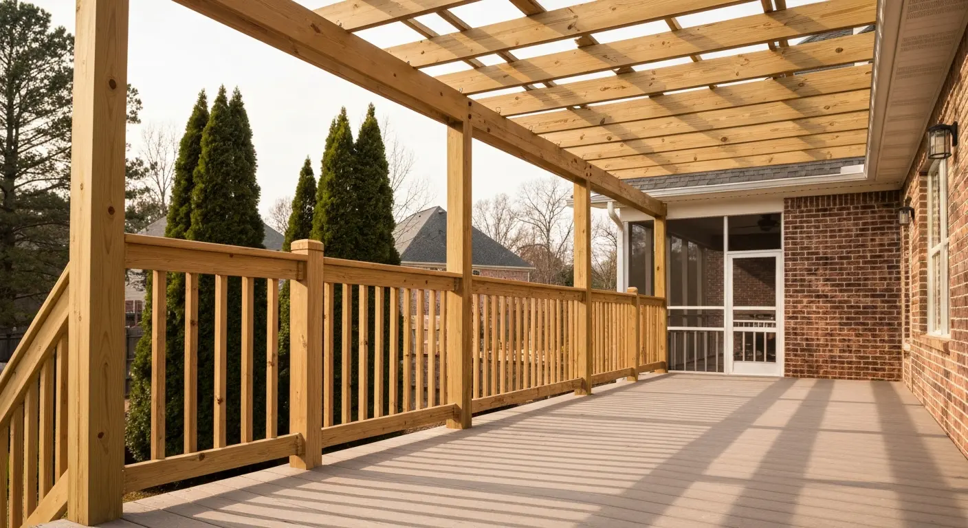 Pergola and railing installation for Gardendale decks