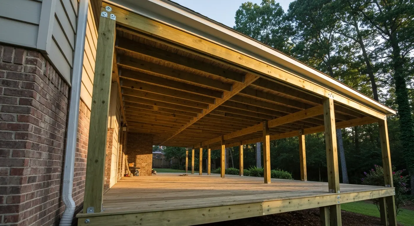 Covered deck installation in Shelby County