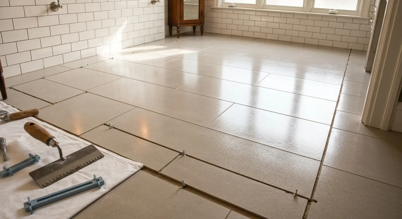Bathroom flooring installation