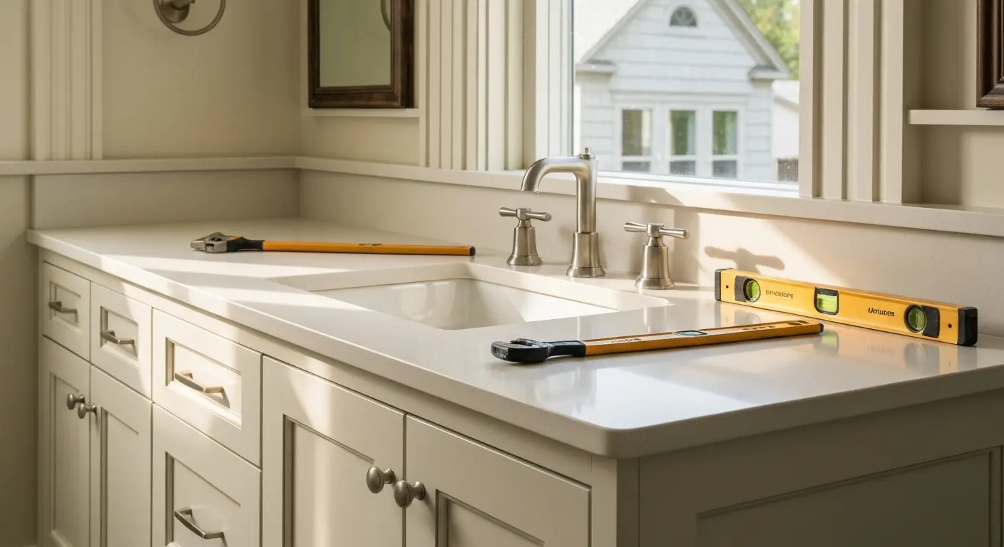 Bathroom vanity installation project