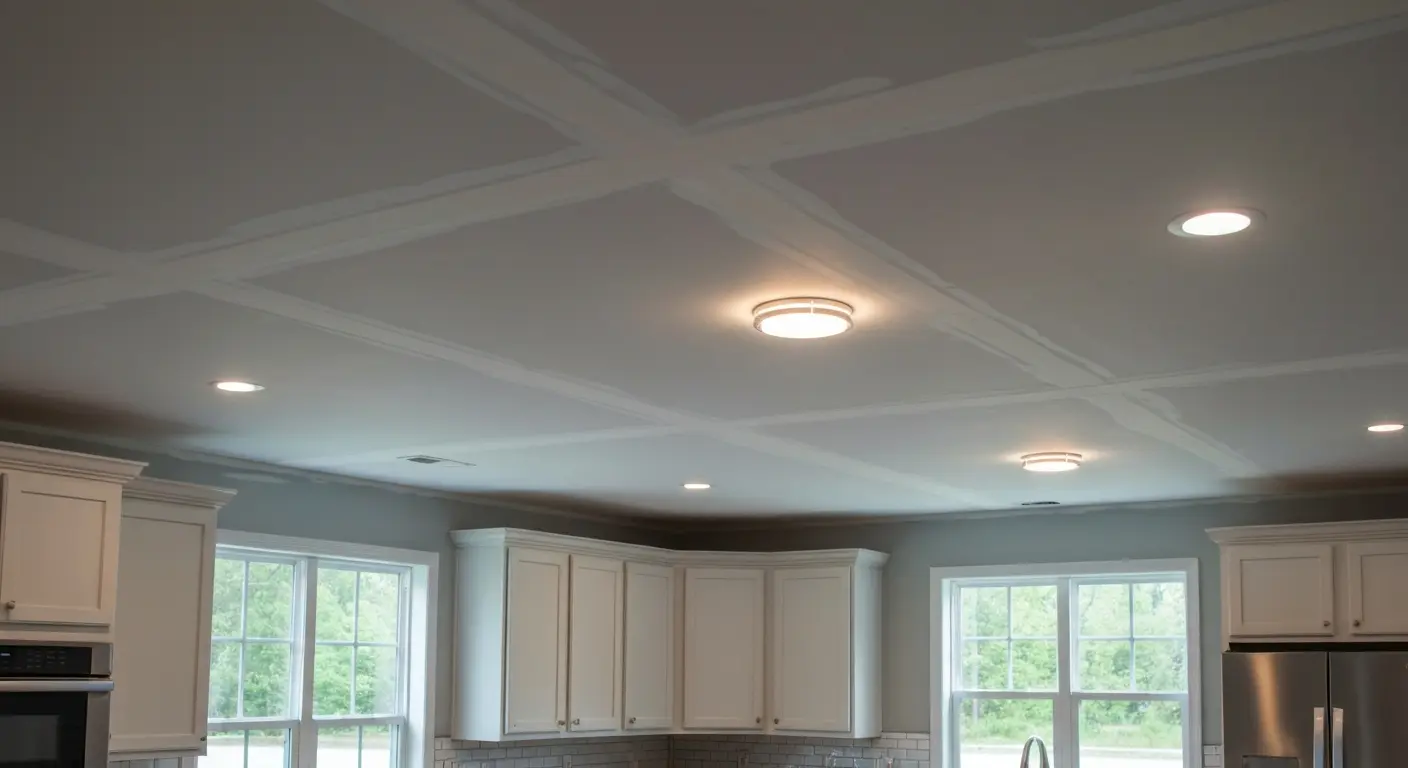 Recessed kitchen lighting installation