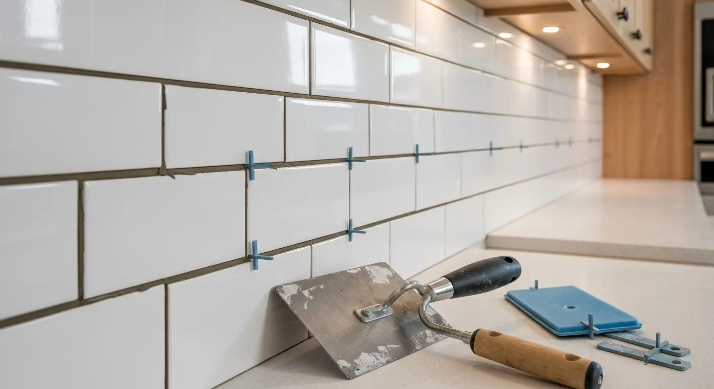 Ceramic tile backsplash