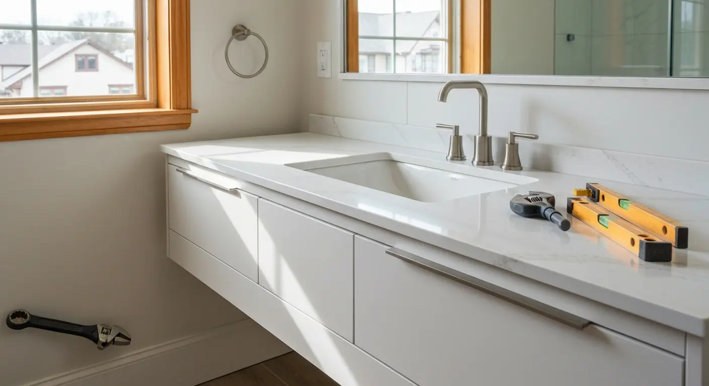Bathroom vanity installation