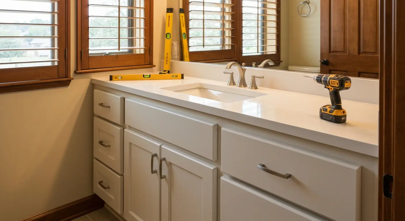 Bathroom vanity installation