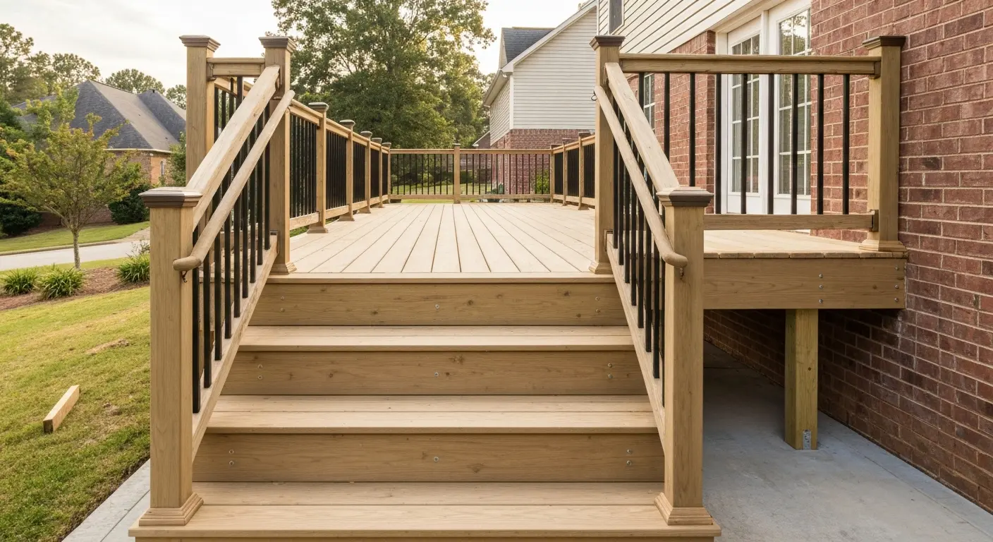 Attached house deck