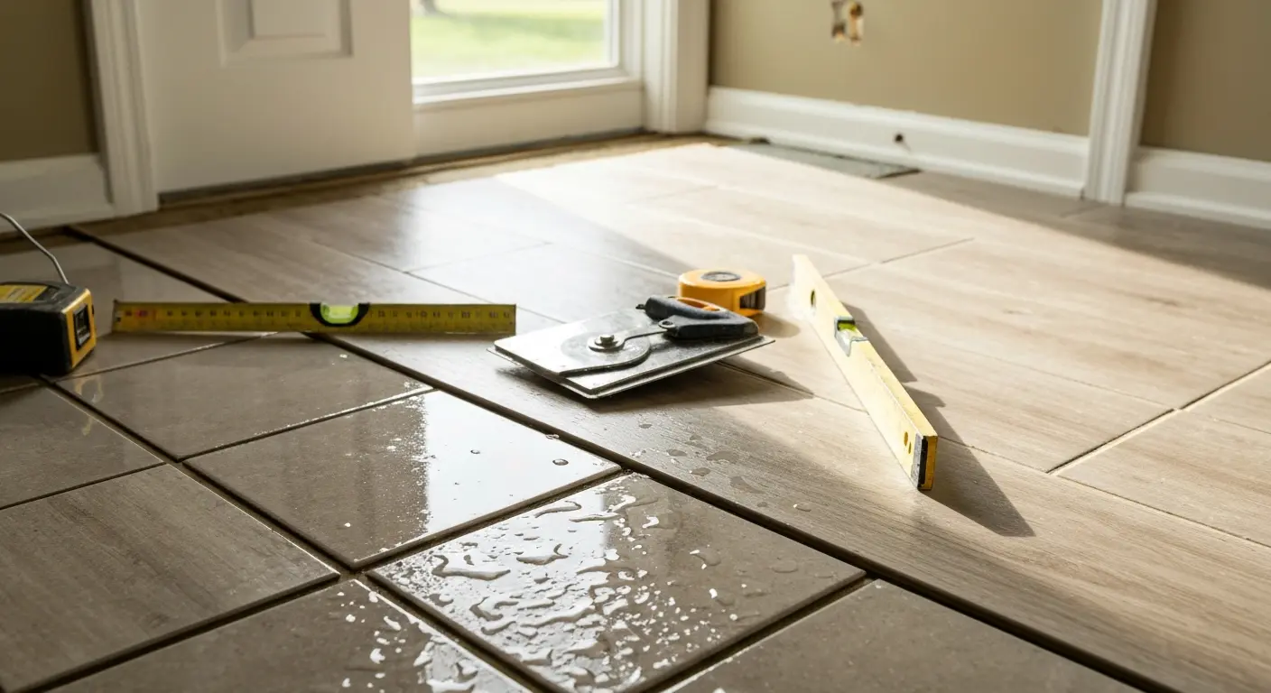 Bathroom flooring installation