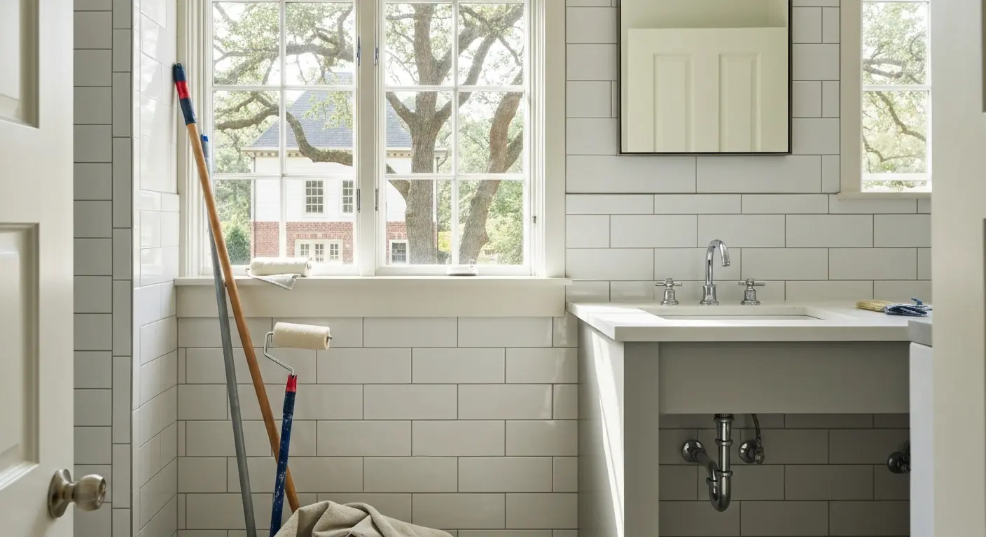 Kitchen walls being painted