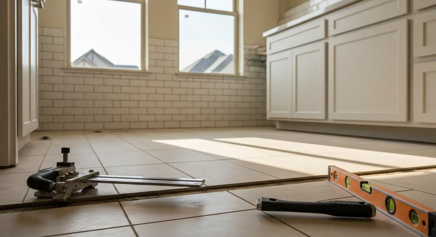Bathroom flooring installation