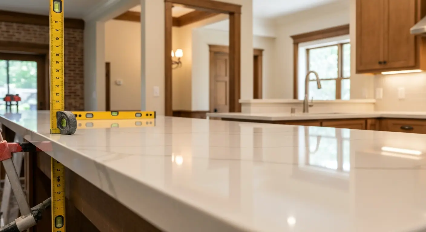 Quartz countertop installation