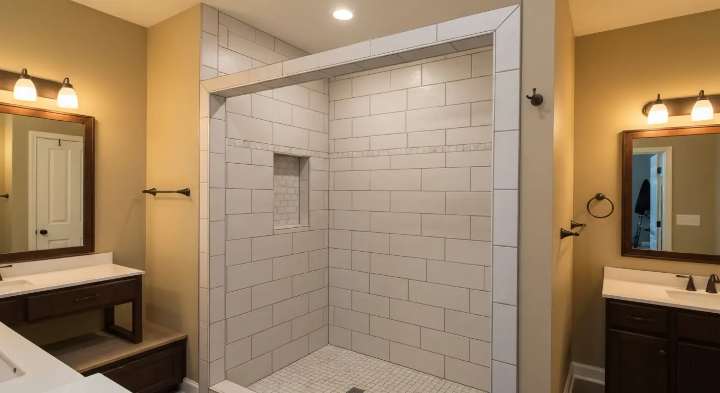 Custom tile shower surround
