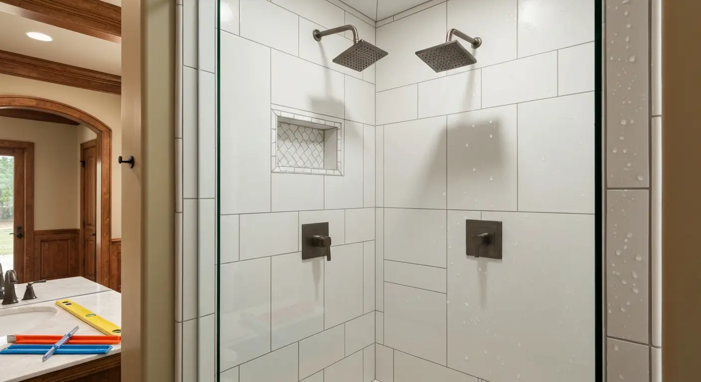 Tile shower installation