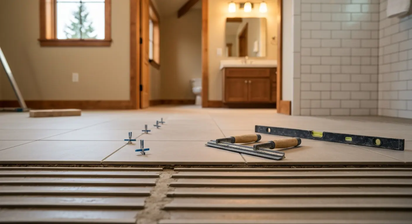 Bathroom flooring installation