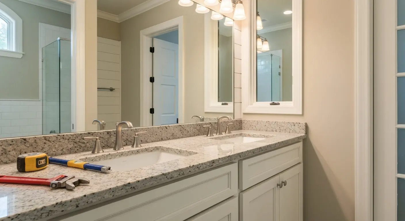 Custom bathroom vanity installation