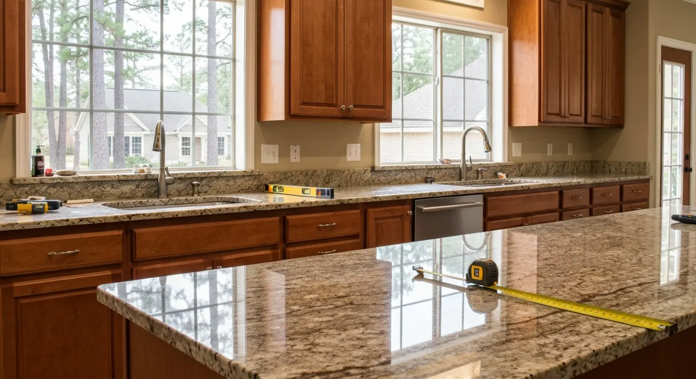 Cabinet and countertop installation