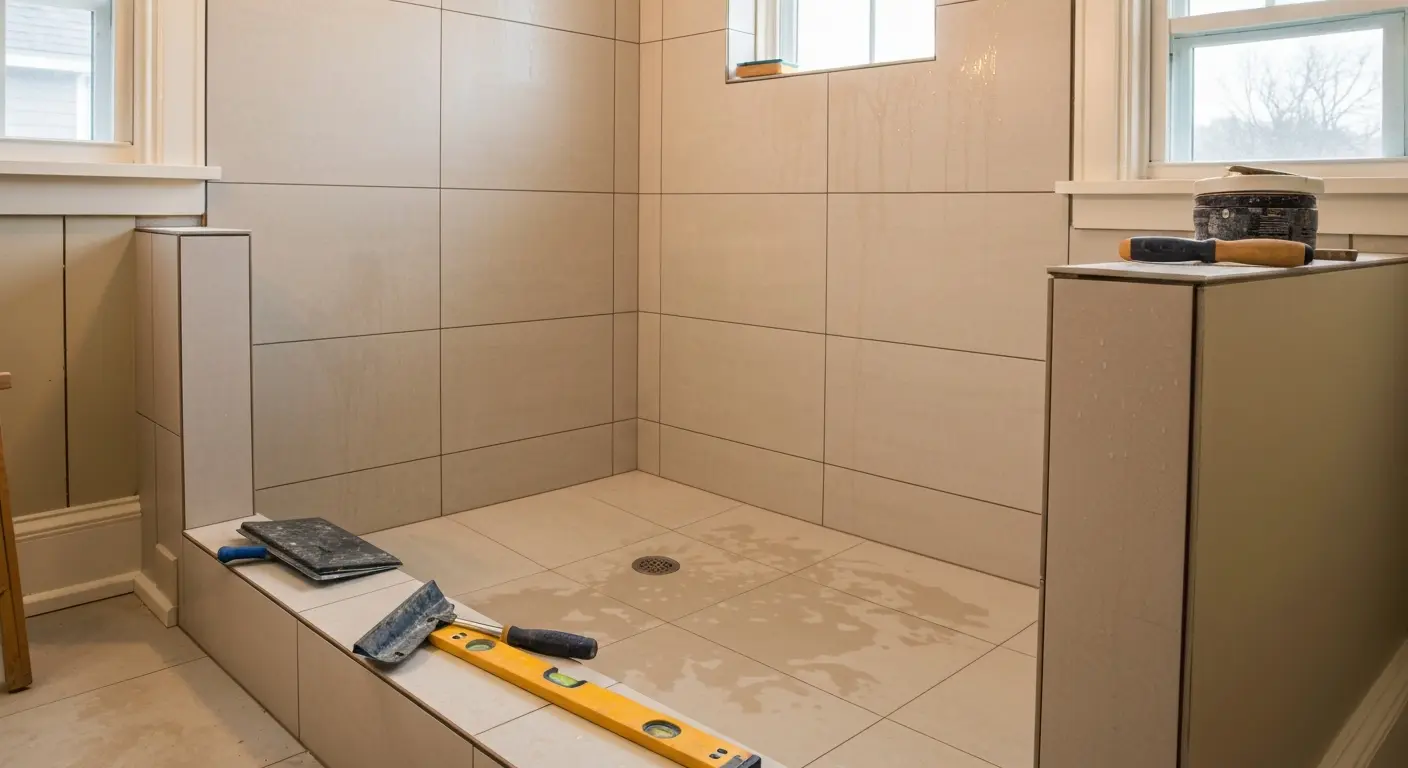 Tile shower installation