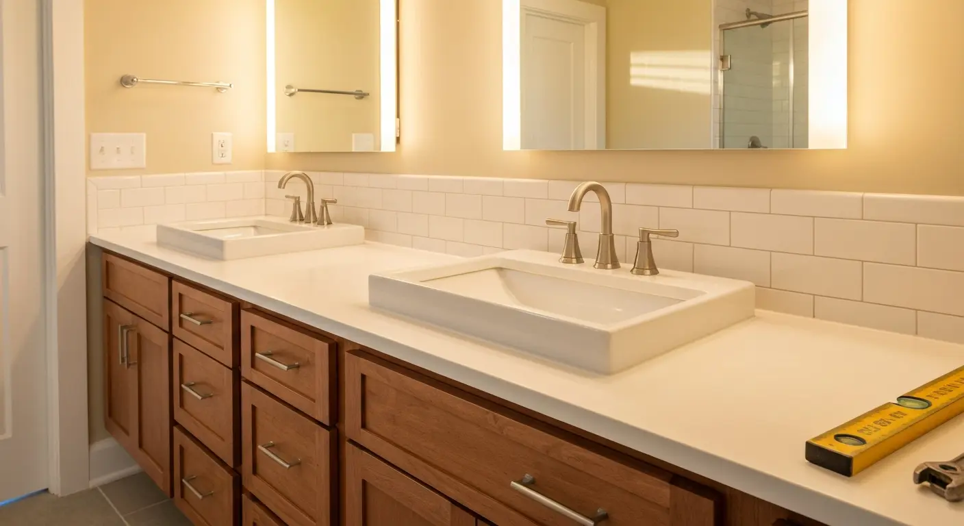 Custom bathroom vanity installation