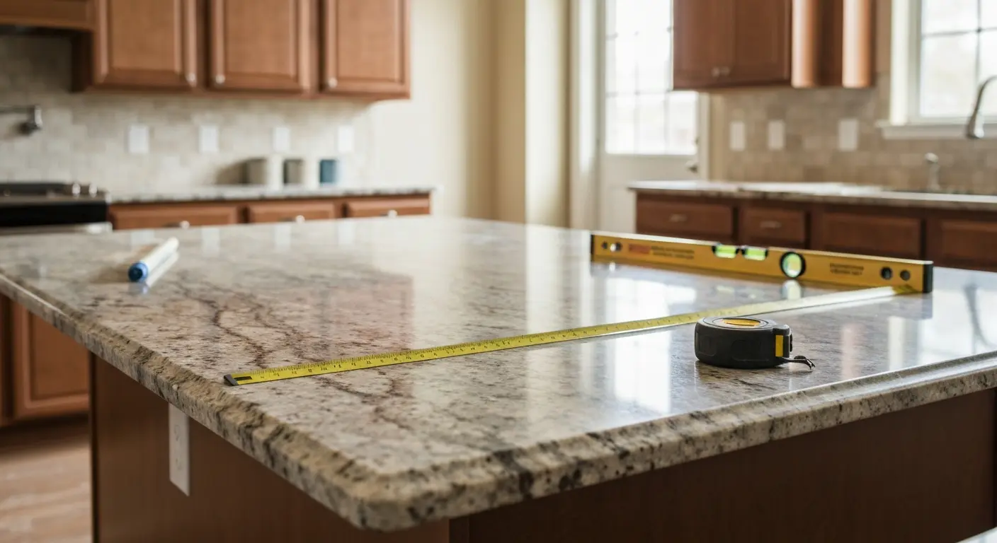 Kitchen island countertop installation