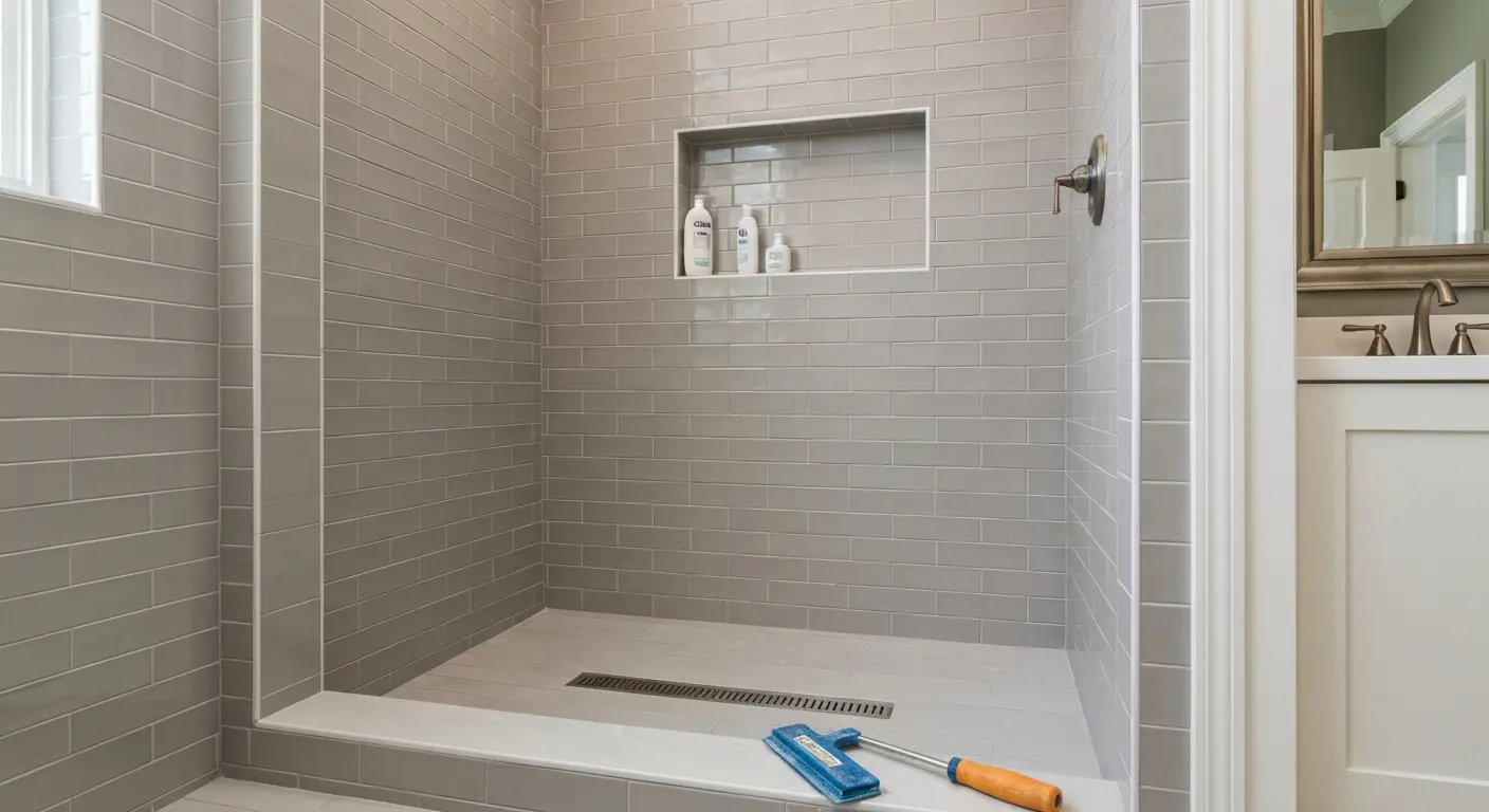 Tile shower installation