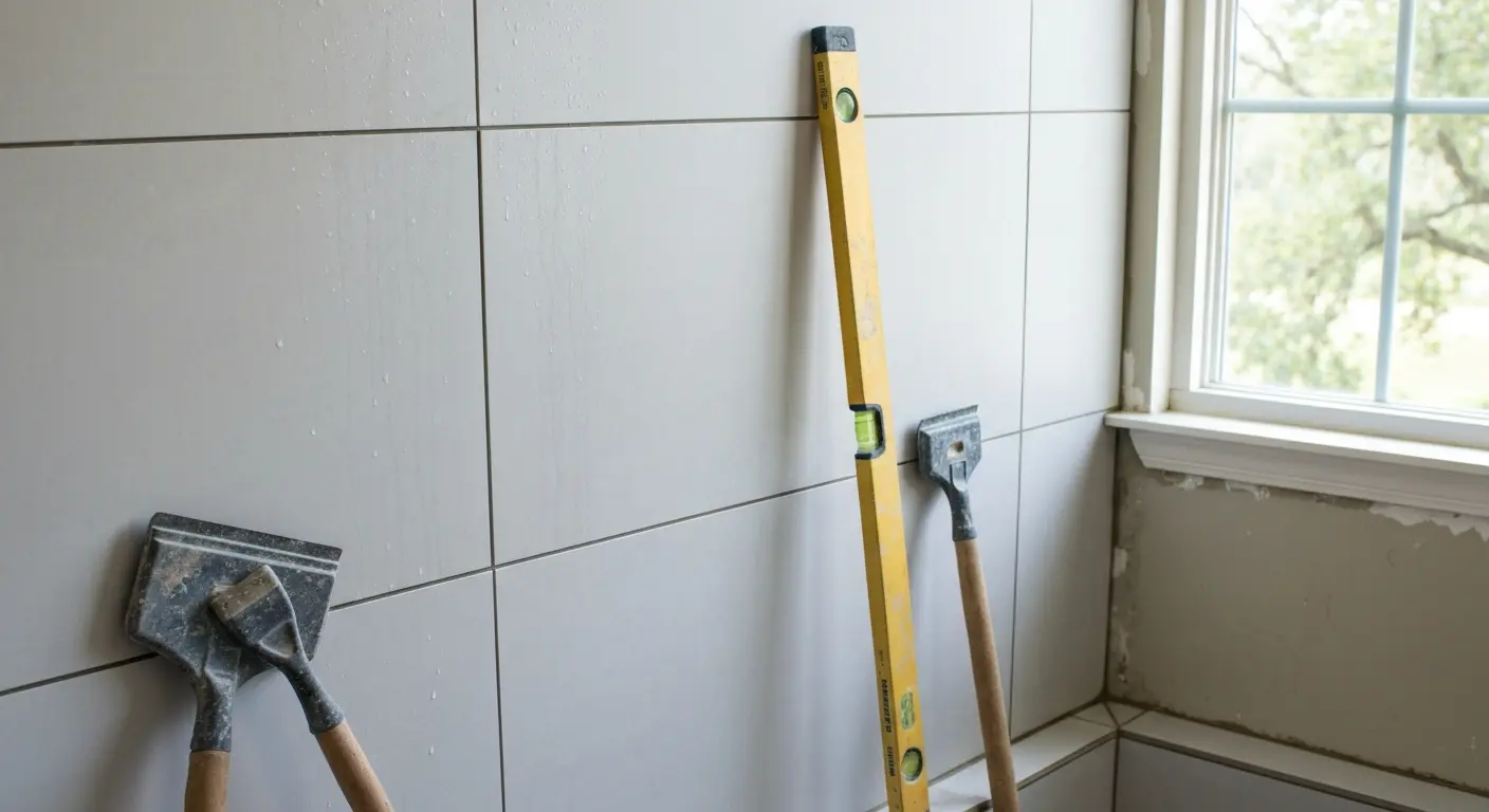Tile shower installation detail