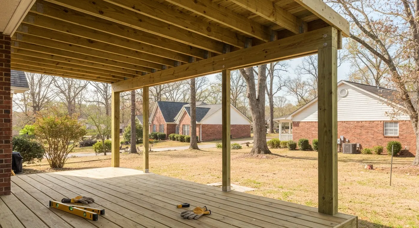 Covered deck installation