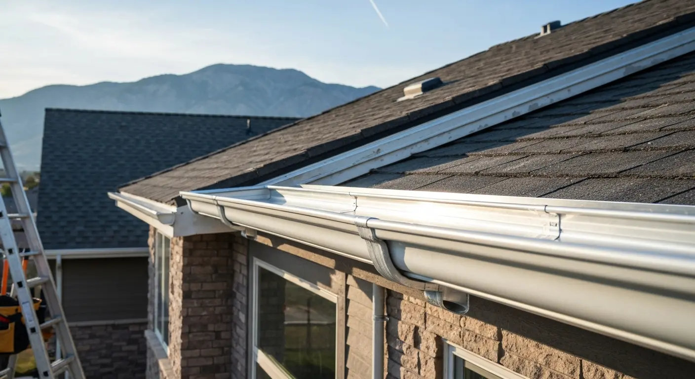 New gutter installation on Ogden home