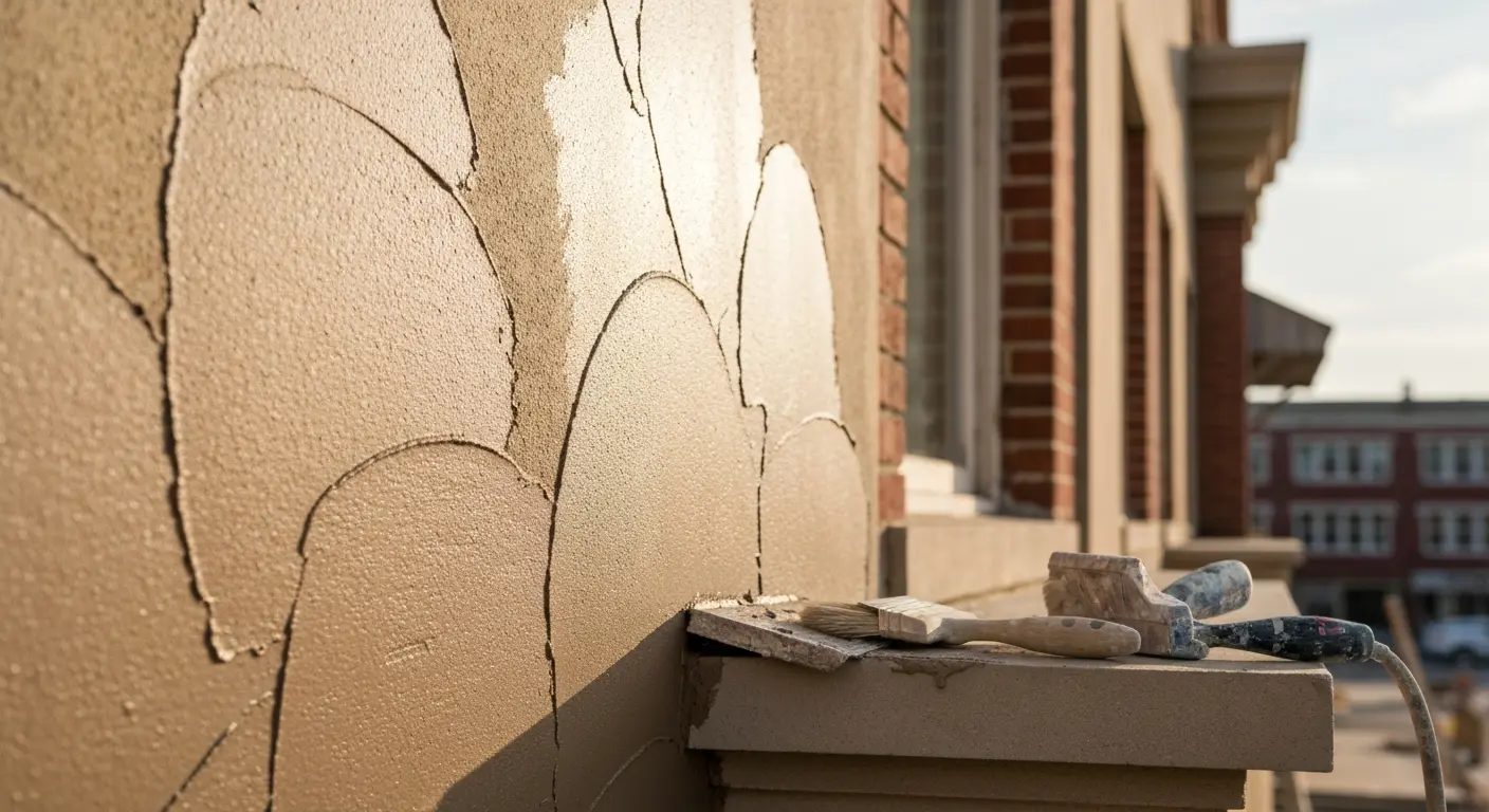 Textured stucco finish