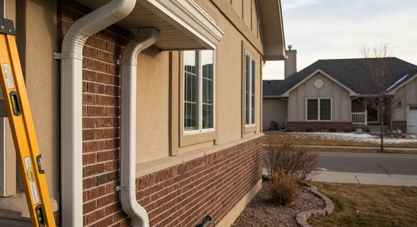 New downspout installation