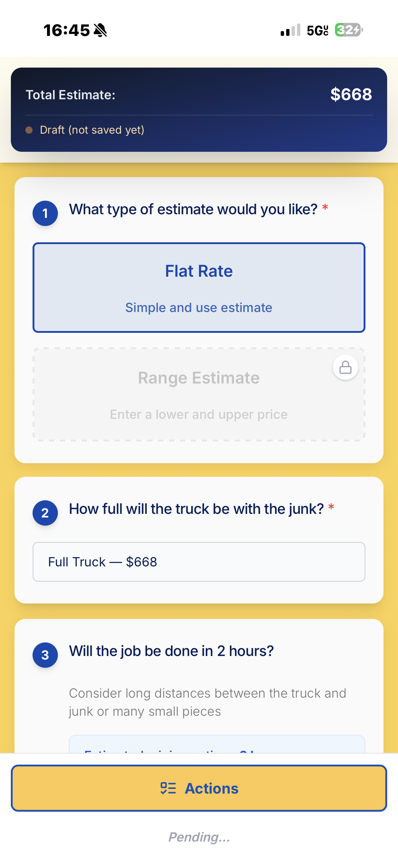 Jobbit.Pro estimate flow