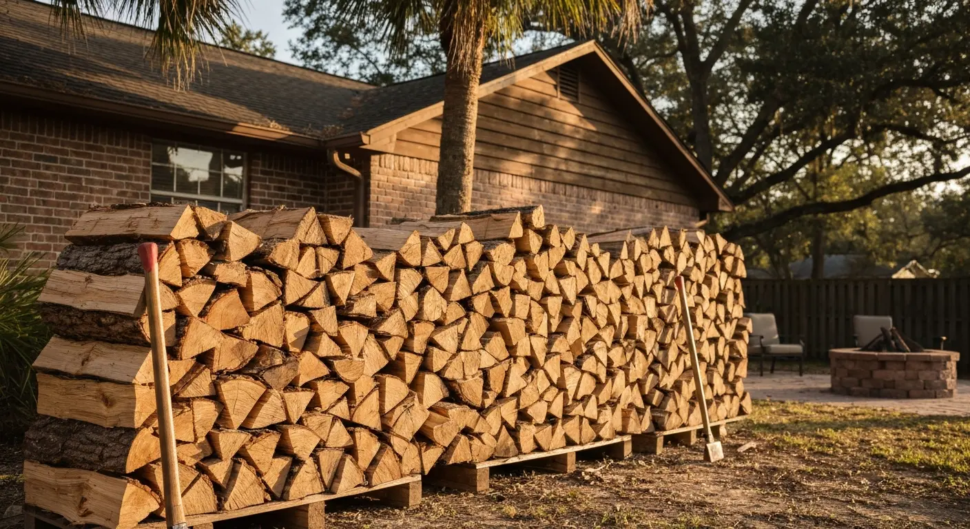 Firewood for outdoor fire pits