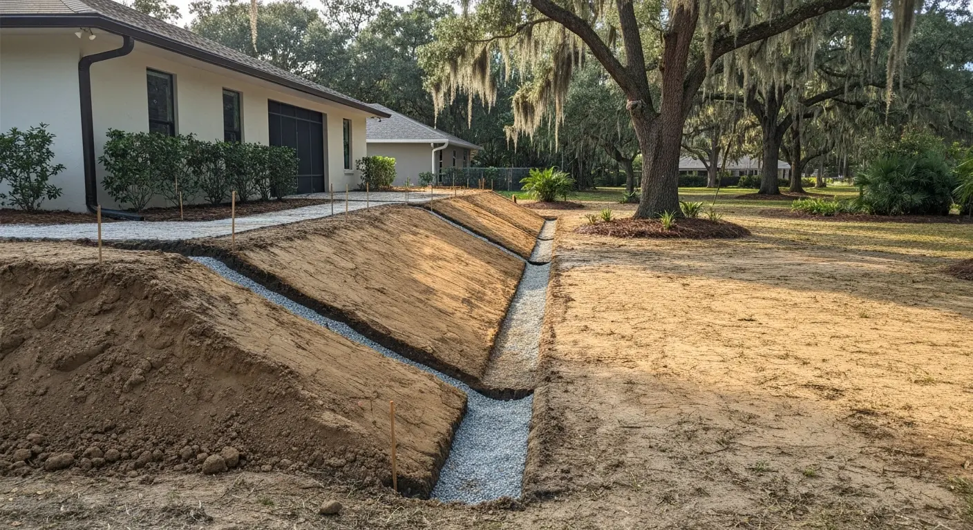 Site grading and drainage work