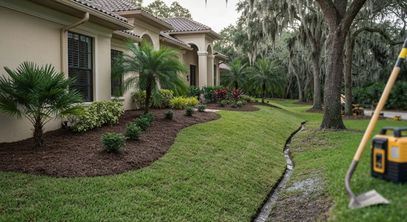 Landscape grading and drainage Winter Park
