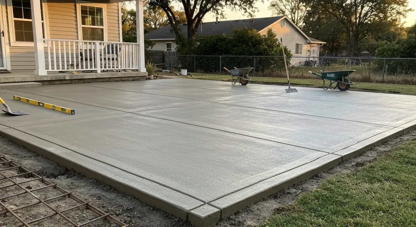 Concrete patio installation