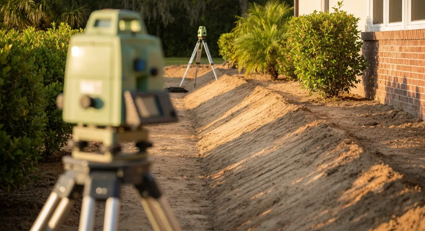 Landscape grading and drainage work