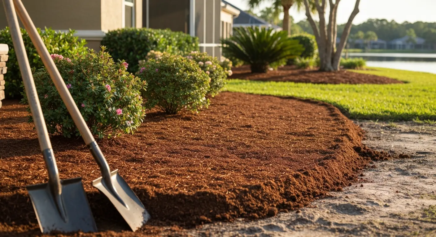 Garden bed and mulch installation