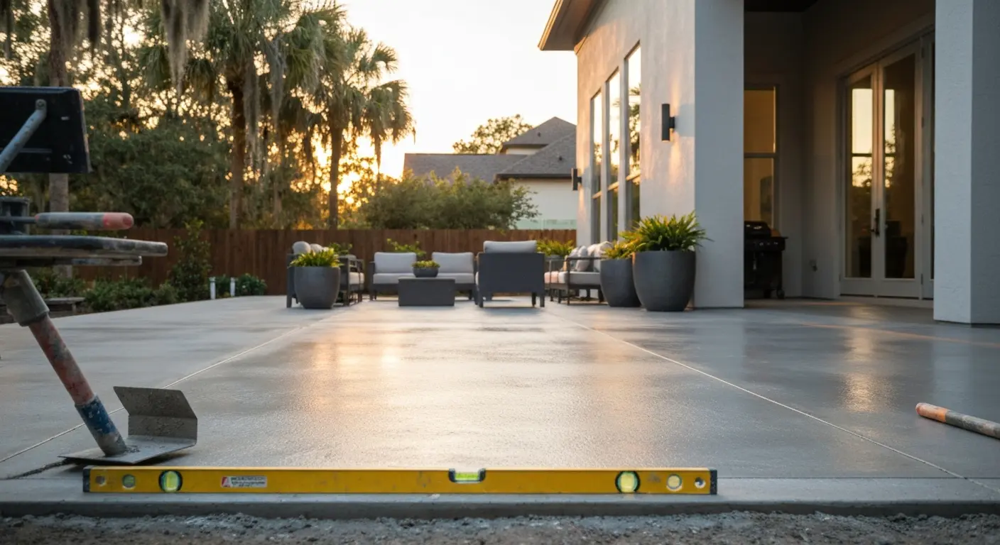 Concrete patio installation Downtown Orlando