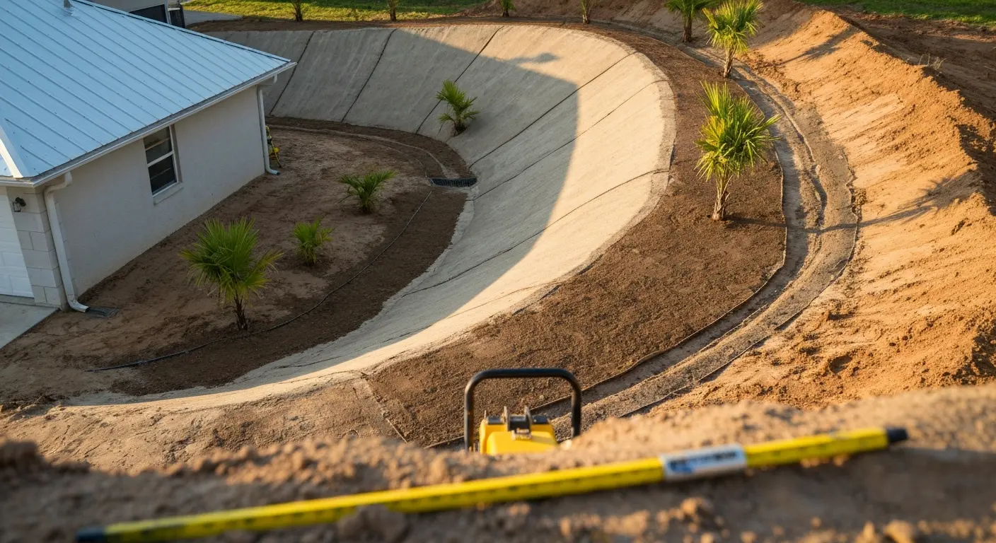 Erosion control grading work in Orlando