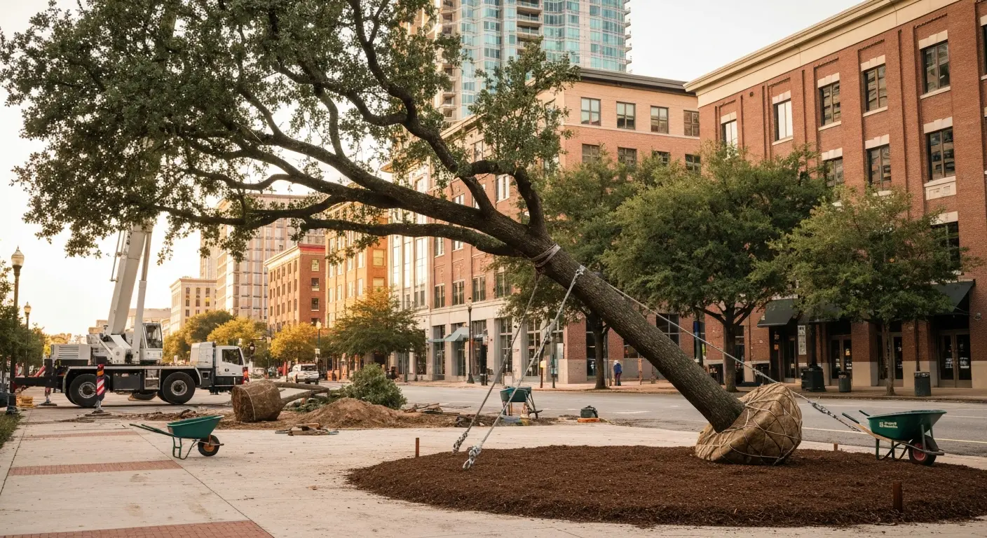 Large specimen tree installation
